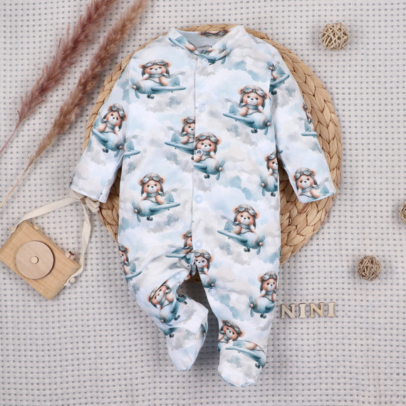 NINI BABY BEAR PILOT бебешки гащеризон от органичен памук ABN-5747/PIL