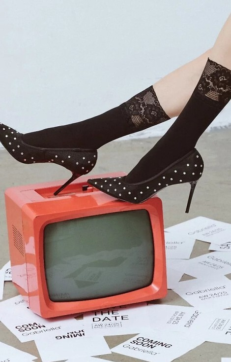 686 Чорапи Nina Gabriella Черни – Микрофибър с Дантела и Силикон