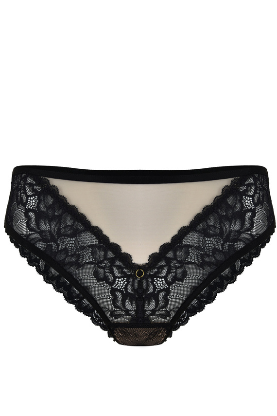 19235 Вълшебни бразилски слипове Милано – дантела, телесен тюл, златен акцент