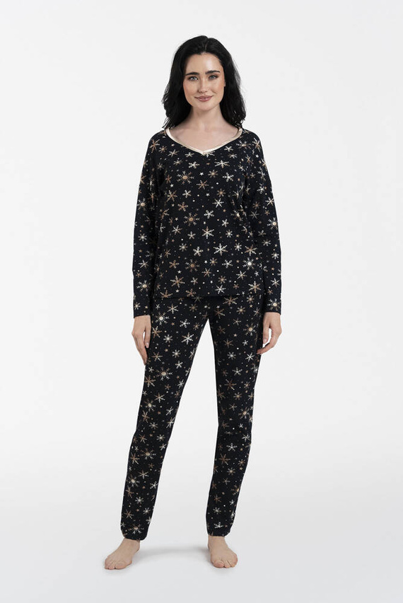 Laponia Дамска пижама с дълъг ръкав и дълъг панталон Италианска мода - принт