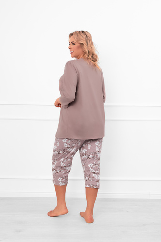 Дамска пижама Oszima - 3/4 ръкав и панталон, памук Италианска мода  