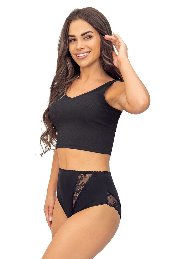 Дамски памучни слипове 238 Donna черни – с дантелени вложки