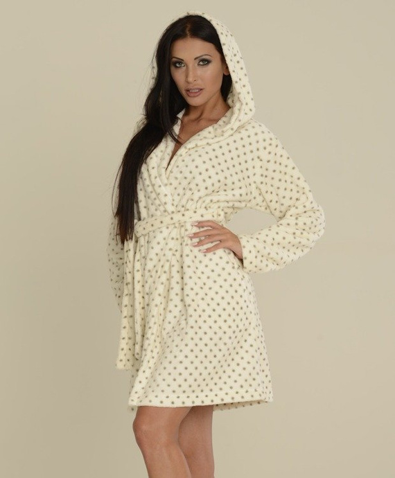 546 Melanie Къс дамски халат Forex - екрю