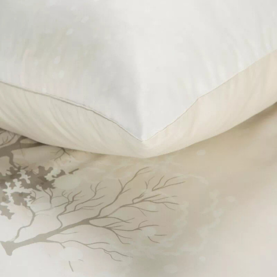 Снежинка Микрофибърно коледно спално бельо Европердета бял зимен пейзаж – меко, леко и лесно за поддръжка, с цип