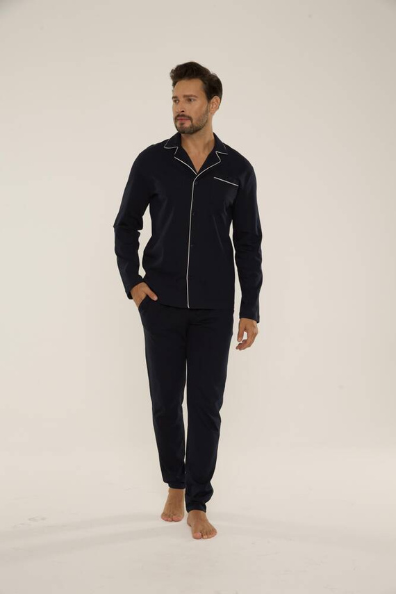 729 Norberto Мъжка пижама De Lafense - тъмно синьо