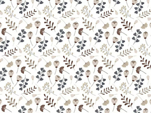 614N Класическо памучно спално бельо E24 Допълнителен комплект спално бельо, бяло, кафяво, листа, клонки - 100% памук, издръжливо, цветно, комплект от 2 части