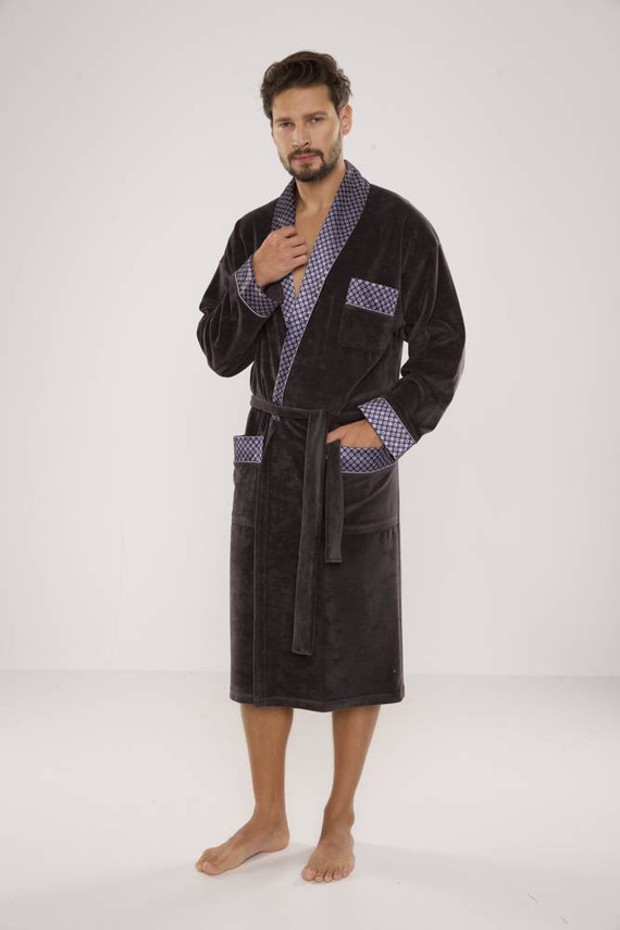 773 Мъжки форекс халат за баня Bonjour - графит