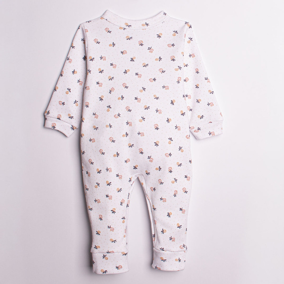 220032 Бебешки гащеризон Nicol 100% памук с дълъг ръкав и деликатен цветен принт