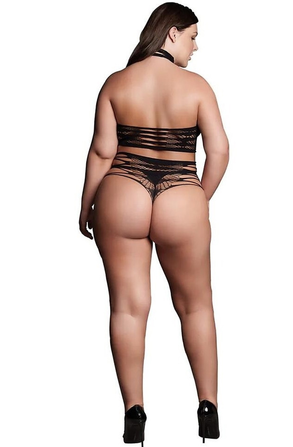 Дамско боди Mapale 7481 Romper Babydoll бяло дантелено с открита гръб
