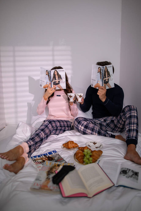 Brit Пижама Мъжки дълъг ръкав, дълъг панталон Италианска мода - морско синьо/принт 