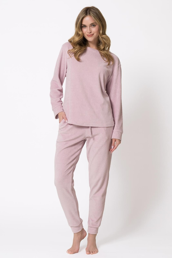 Дамска пижама 1818 Ewelina Leveza Frotte Homewear памучна пудрено розова