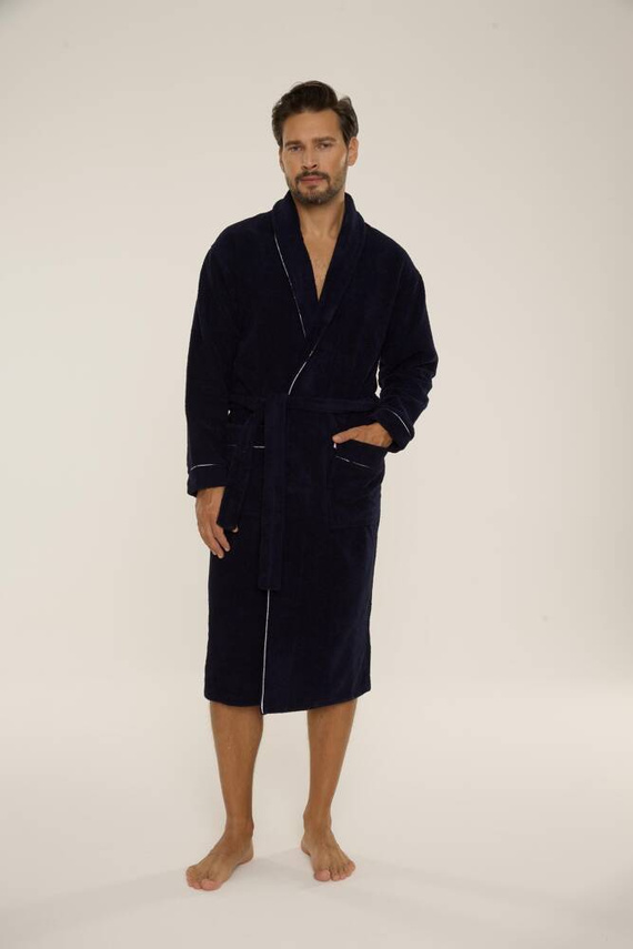 735 Manuele мъжки халат De Lafense - тъмносин