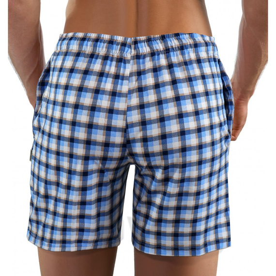 Къс пижамен панталон Milo 2 Sesto Senso, кариран 15, син