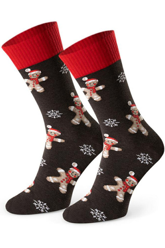 Арт.136 Мъжки коледни чорапи Steven melange brown 170 - Коледни шарки, памук