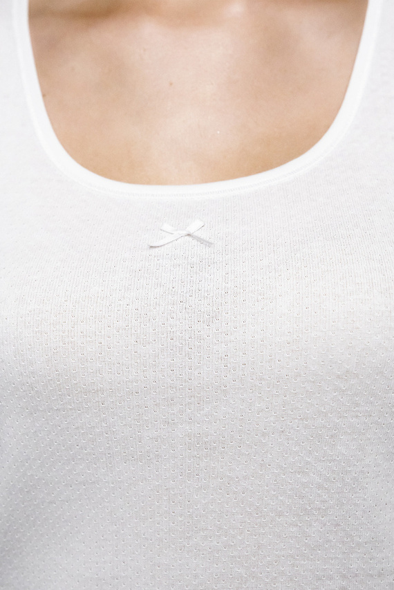 Debi Дамска тениска с широки презрамки Италианска мода - бяла