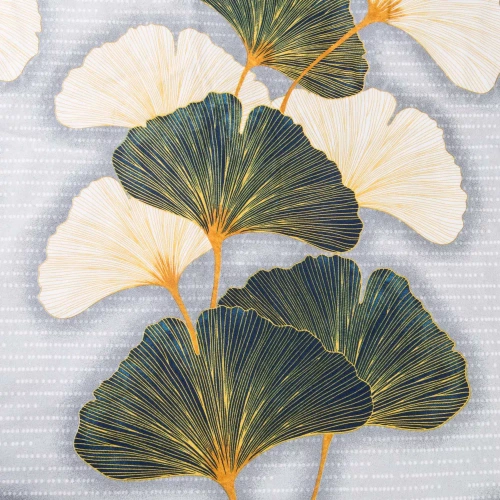 31510/1 Комплект спално бельо от фланел Flanellove Darymex сиво-зелени листа от гинко – комплект, 100% памук, топъл и мек