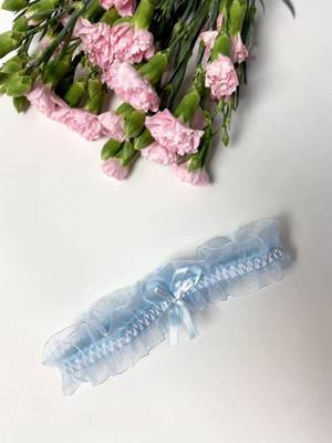 221 Шифонена жартиера De Lafense - светлосиня