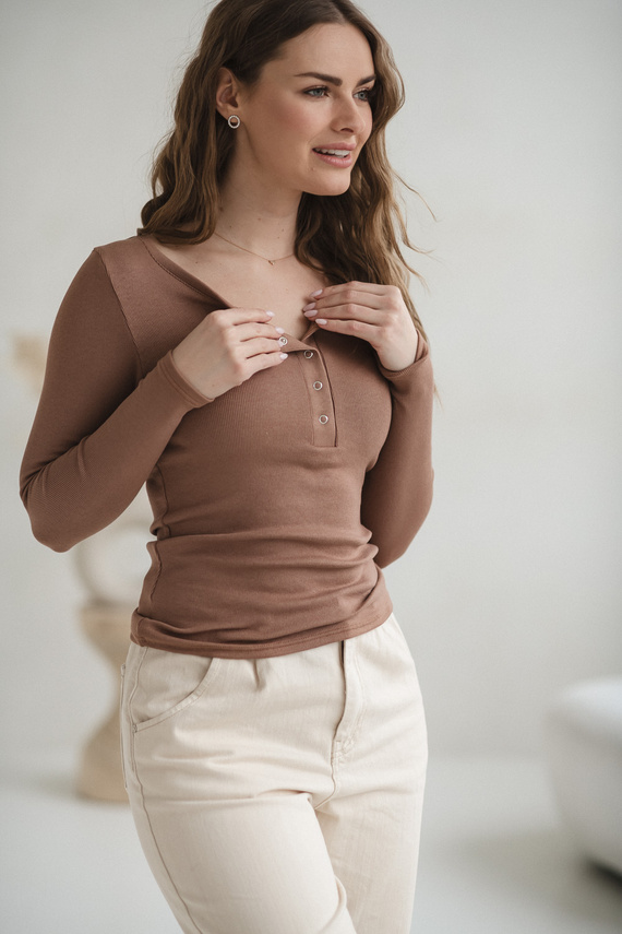 Блуза за бременни и кърмене Tummy Milk&Love вискоза toffee