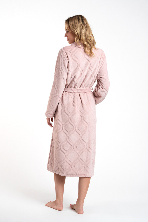 Дамски халат от полар Morena Италианска мода - прахово розово 
