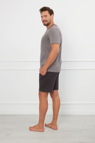 Julius Мъжка пижама с къс ръкав, къси панталони Италианска мода - ¶r.меланж/c.меланж