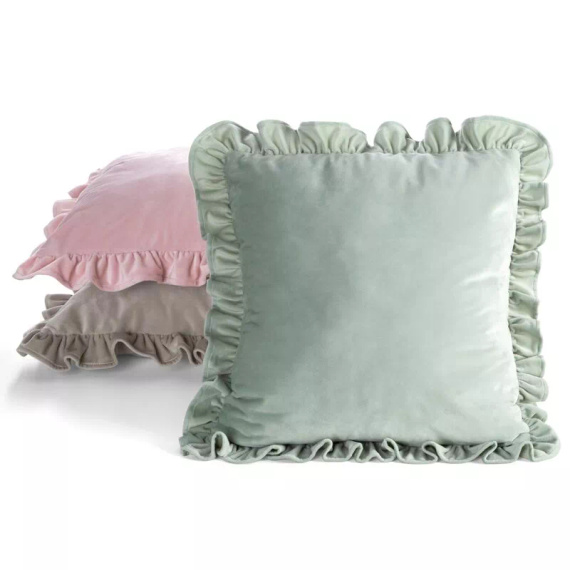 Калъфка Brenda 45x45 салвия кадифе Eurofirany с къдри sage