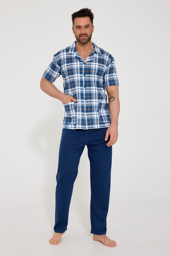 Мъжка пижама Cornette 318/60 разкопчаваща се 100% памук комфорт