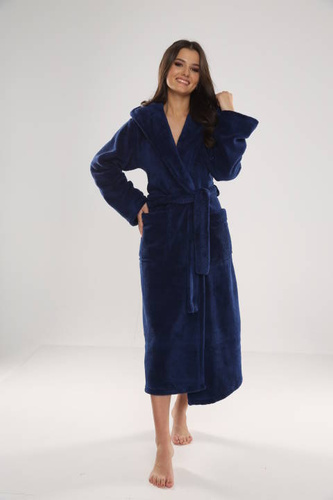 807 Дълъг дамски халат Luna II Forex - морско синьо