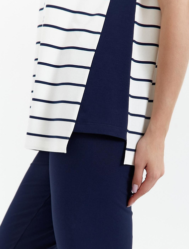 448 Дамска пижама Cana - екрю - морско синьо