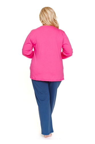 7328 Дамска пижама Doctor Nap Peony - памук, голям размер, дълъг ръкав