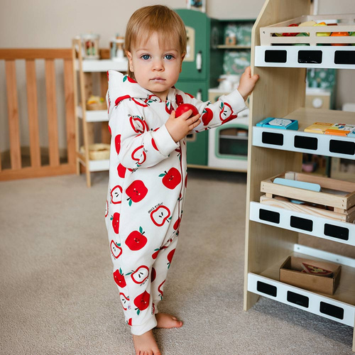 Бебешки гащеризон Eevi ecru 100% памук без крачета удобен