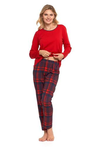PDD5100-007 Дамска пижама с дълъг ръкав, дълъг панталон Moraj - червена