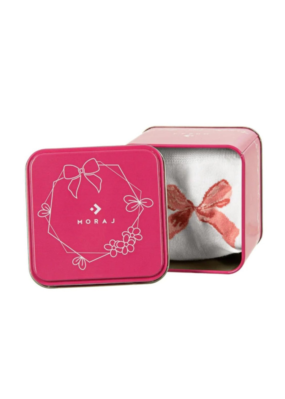 Женски чорапи CSLW700-001 Moraj – Чорапи в подаръчна метална кутия с фин десен на панделка