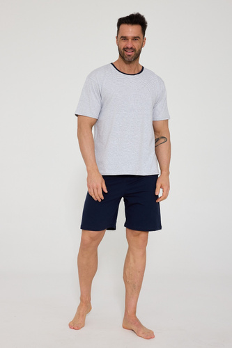 Cornette 338/53 мъжка пижама сива памук къс ръкав комфорт