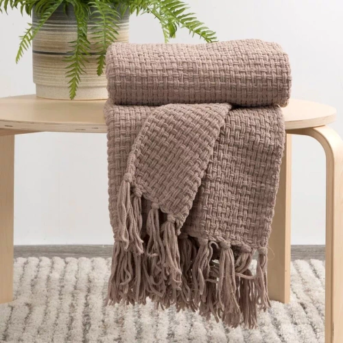 Сузи Одеяло, кувертюра, тъкани с ресни, европердета, бежово