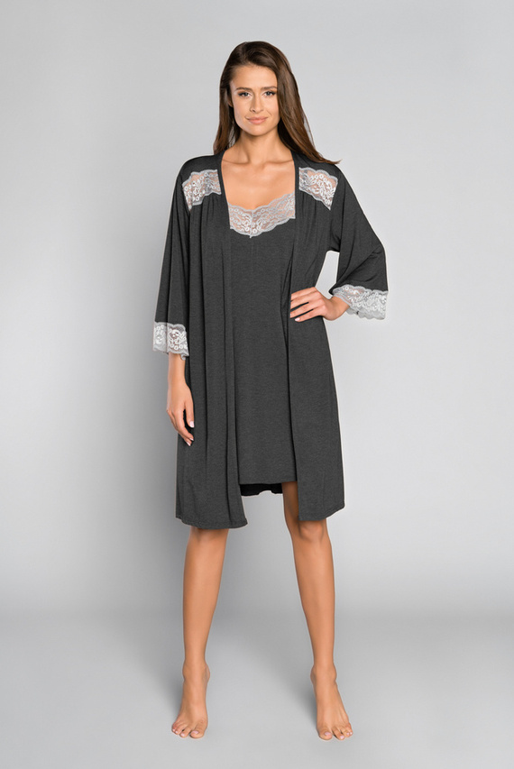 Sonata Дамски халат Италианска мода тъмен меланж 