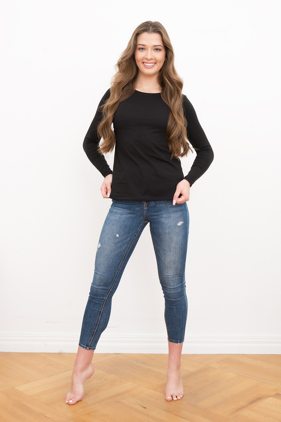 Блуза Ibiza дамска с дълъг ръкав Италианска мода - черна