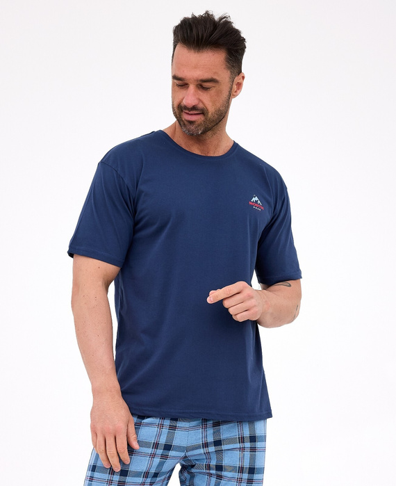 Мъжка пижама Cornette 134/315 North 2 blue – памук, къс ръкав, комфорт и стил