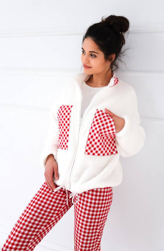 Перфектна блуза за жени Sensis - кремаво-червена