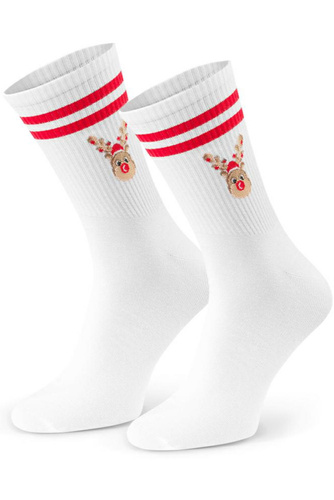 Арт.136 Мъжки коледни чорапи Steven бяло 151 – коледни десени, памук