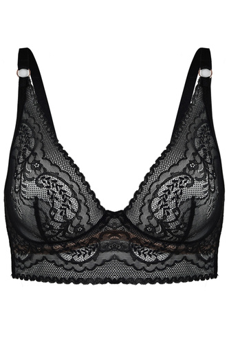 19236 Feel Milano Bralette Long Black – дантелен сутиен с удължена презрамка