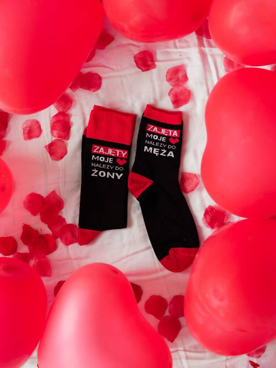 0125-016 Мъжки чорапи Valentine's Day Милена - черни