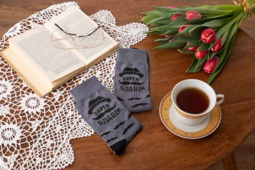 M40D Super Grandpa Дълги чорапи Италианска мода - графит