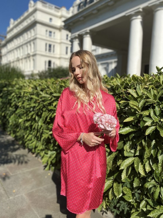 370 Дамски халат Laurine Forex - малинов