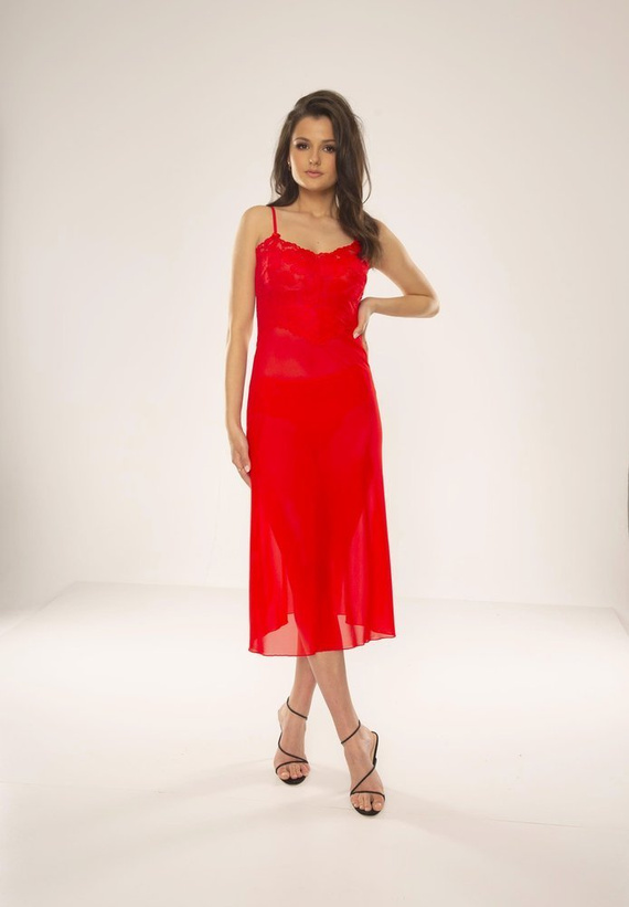 469 Нощна рокля без презрамки Alison Forex - червена