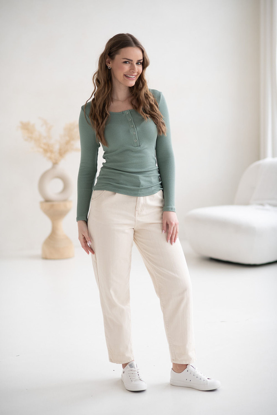 Блуза за бременни и кърмене Tummy Milk&Love вискоза sage