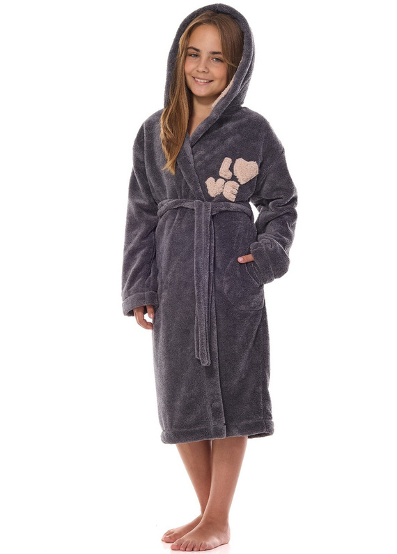 2434 LO L&L детски халат - оникс