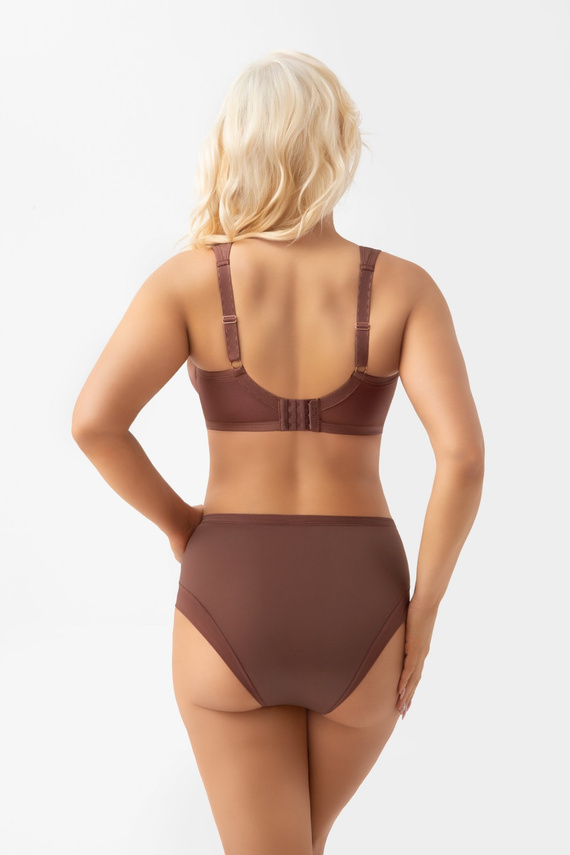 Дамски бикини Gorsenia K442/1 Luisse шоколадов цвят, висока талия, дантела