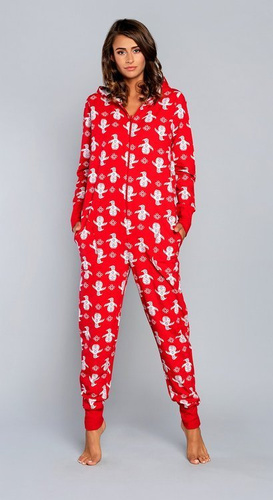 Дълъг дамски гащеризон Nana Италианска мода - червен 