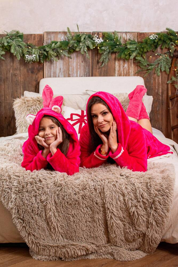 717 Serena Къс дамски халат Forex - малина