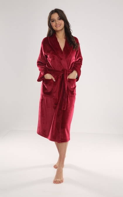 628 Abigail Дълъг дамски халат Forex - бордо